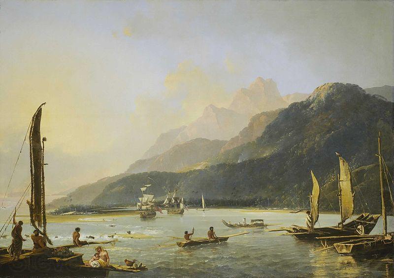 William Hodges Hodges' painting of HMS Resolution and HMS Adventure in Matavai Bay, Tahiti France oil painting art